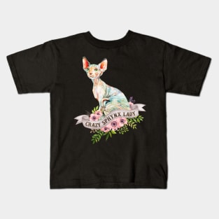 Crazy Sphynx Lady Kids T-Shirt